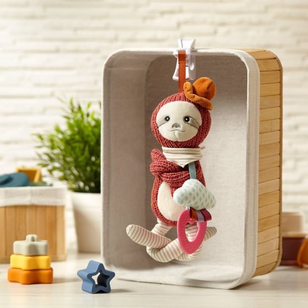 BabyOno Have Fun Pram Hanging Toy with Teether контрастна играчка за окачане с гризалка Sloth Leon 1 бр. на ниска цена