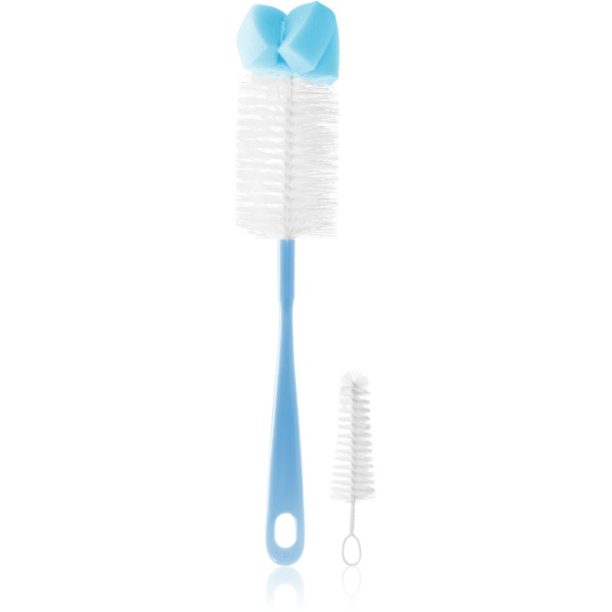 BabyOno Take Care Brush for Bottles and Teats with Mini Brush & Sponge Tip четка за почистване Blue 2 бр.