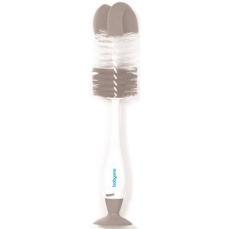 BabyOno Take Care Brush for Bottles and Teats четка за почистване 2 в 1 Grey 1 бр.