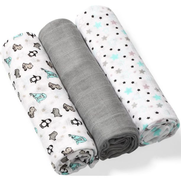 BabyOno Take Care Natural Diapers пелени от плат 70 x 70 cm Gray 3 бр. на ниска цена