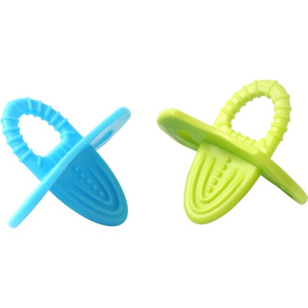 BabyOno Teether гризалка 3m+ Blue + Green 2 бр.