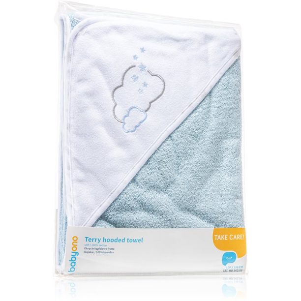 BabyOno Towel Terrycloth хавлия с качулка Blue 100x100 см