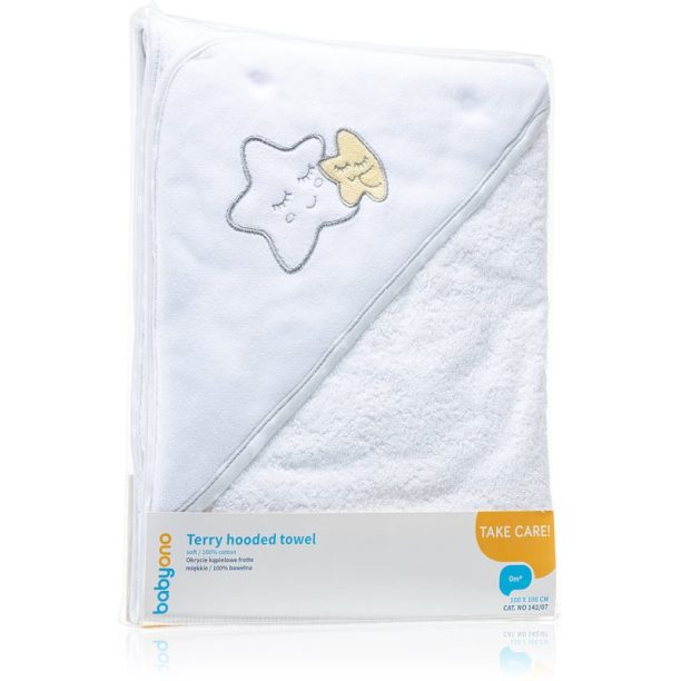 BabyOno Towel Terrycloth хавлия с качулка White 100x100 см