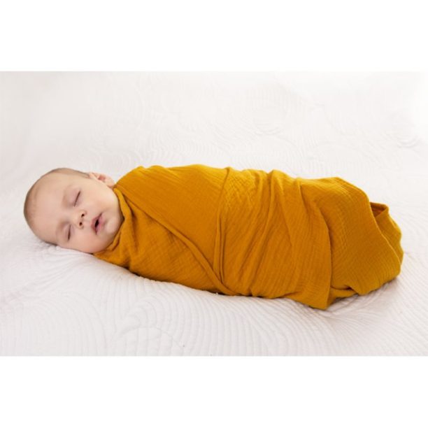 Babymatex Muslin пелена за повиване Mustard 80x120 см купи на топ цена