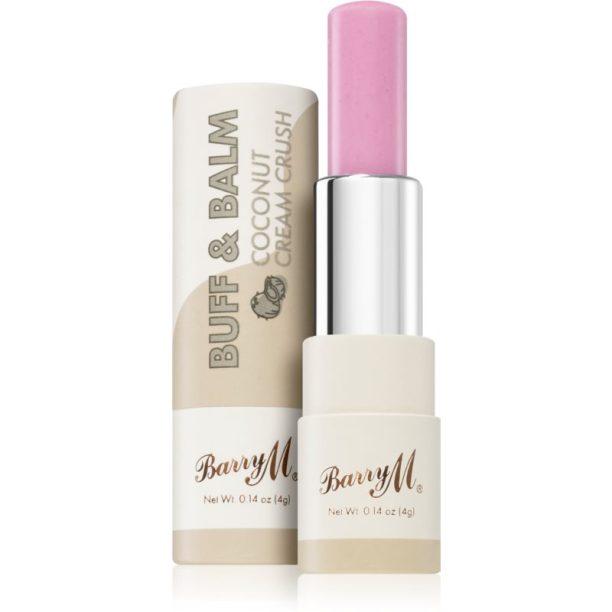 Barry M Buff & Balm изглаждащ балсам за устни за обем цвят Coconut Cream Crush 4 мл.