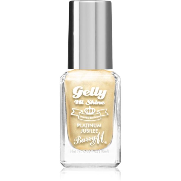 Barry M Gelly Hi Shine Platinum Jubilee лак за нокти цвят Crown 10 мл.