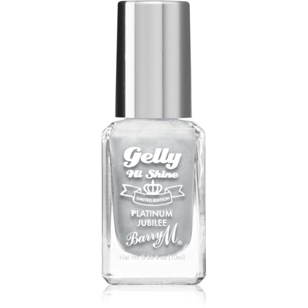 Barry M Gelly Hi Shine Platinum Jubilee лак за нокти цвят Tiara 10 мл.