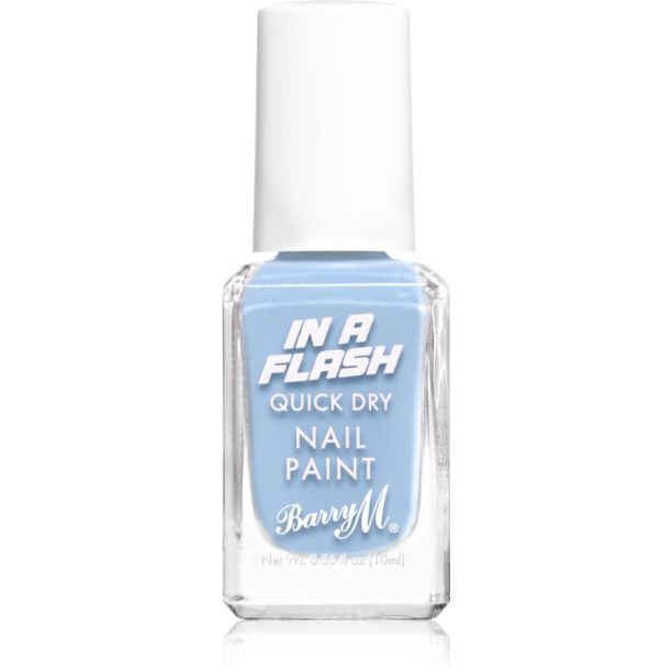 Barry M IN A FLASH бързозасъхващ лак за нокти цвят Brisk Blue 10 мл.