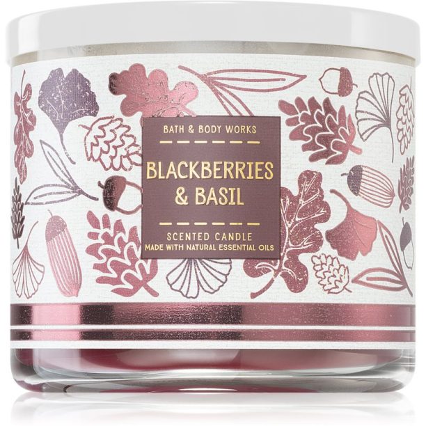 Bath & Body Works Blackberries & Basil ароматна свещ 411 гр.