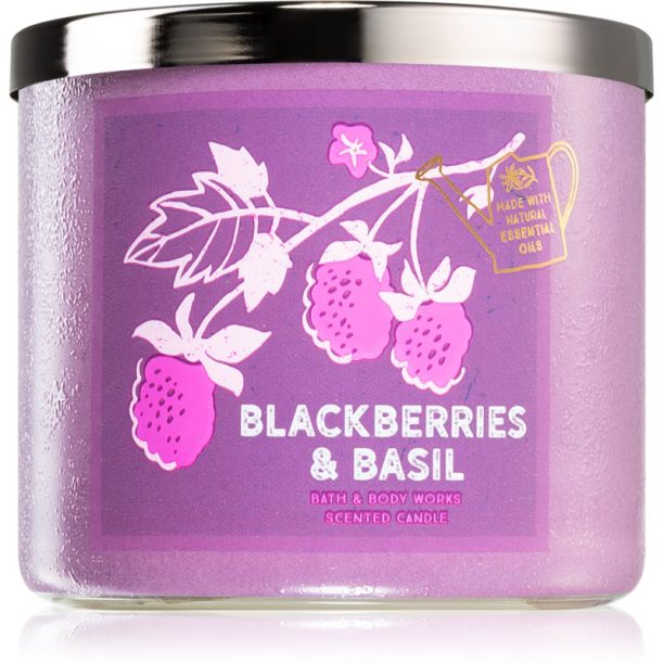 Bath & Body Works Blackberries & Basil ароматна свещ 411 гр.