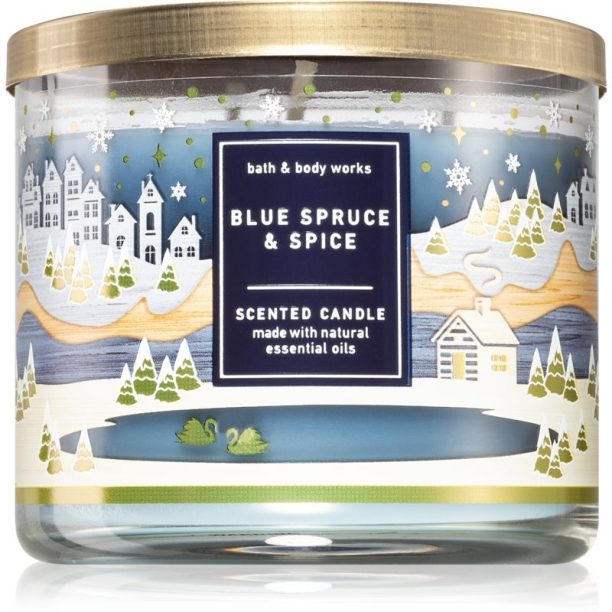 Bath & Body Works Blue Spruce & Spice ароматна свещ 411 гр.