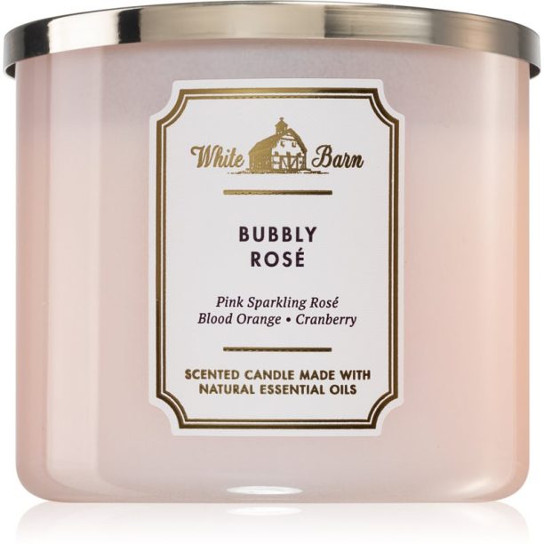 Bath & Body Works Bubbly Rosé ароматна свещ с есенциални масла 411 гр.