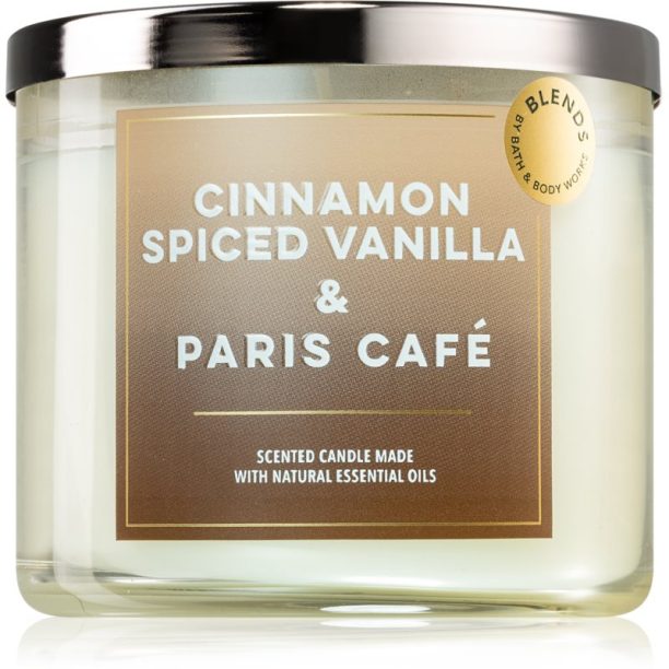 Bath & Body Works Cinnamon Spiced Vanilla & Paris Café ароматна свещ 411 гр.