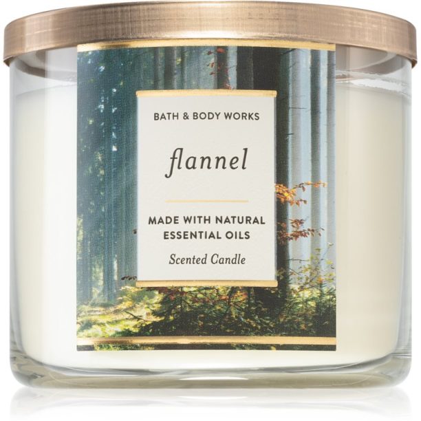 Bath & Body Works Flannel ароматна свещ с есенциални масла 411 гр.