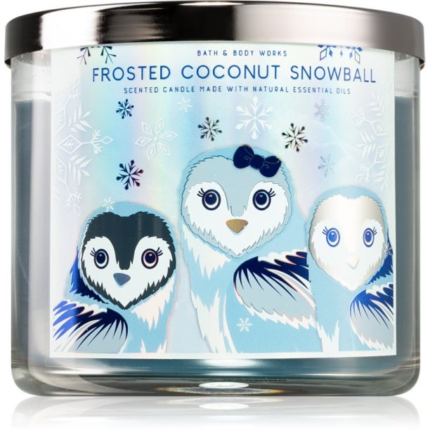 Bath & Body Works Frosted Coconut Snowball ароматна свещ I. 411 гр.