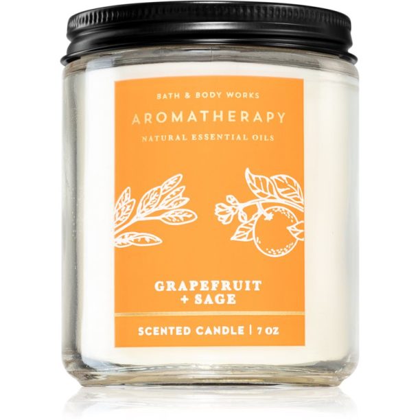 Bath & Body Works Grapefruit + Sage ароматна свещ 198 гр.