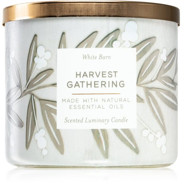 Bath & Body Works Harvest Gathering ароматна свещ  с есенциални масла 411 гр.