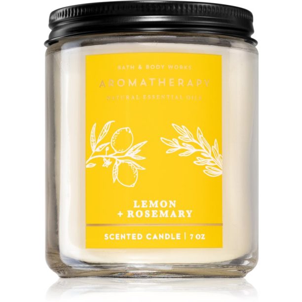 Bath & Body Works Lemon + Rosemary ароматна свещ 198 гр.