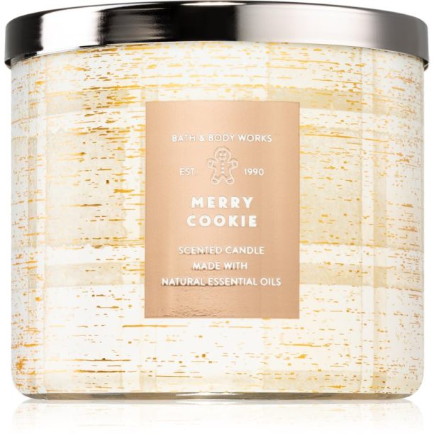 Bath & Body Works Merry Cookie ароматна свещ 411 гр.