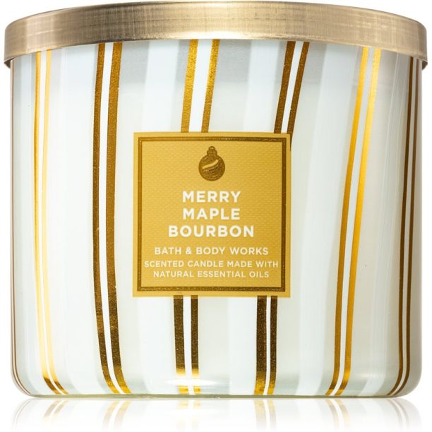 Bath & Body Works Merry Maple Bourbon ароматна свещ 411 гр.