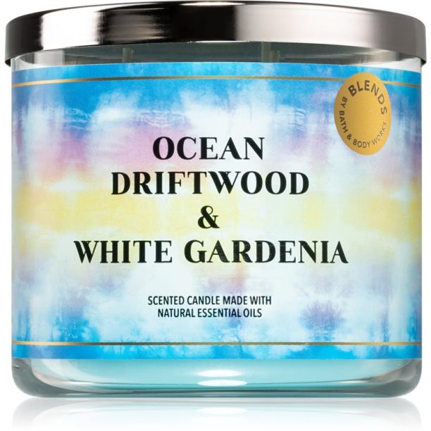 Bath & Body Works Ocean Driftwood & White Gardenia ароматна свещ 411 гр.