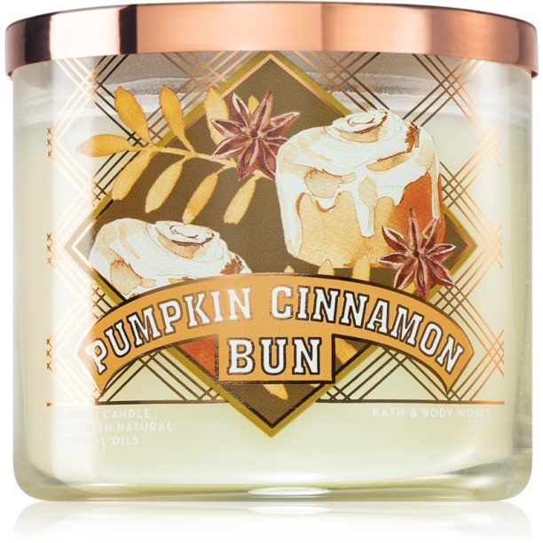 Bath & Body Works Pumpkin Cinnamon Bun ароматна свещ 411 гр.