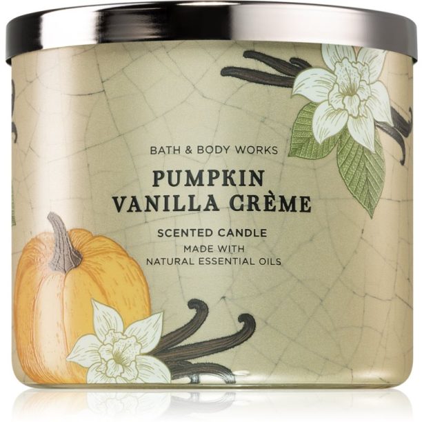 Bath & Body Works Pumpkin Vanilla Creme ароматна свещ 411 гр.