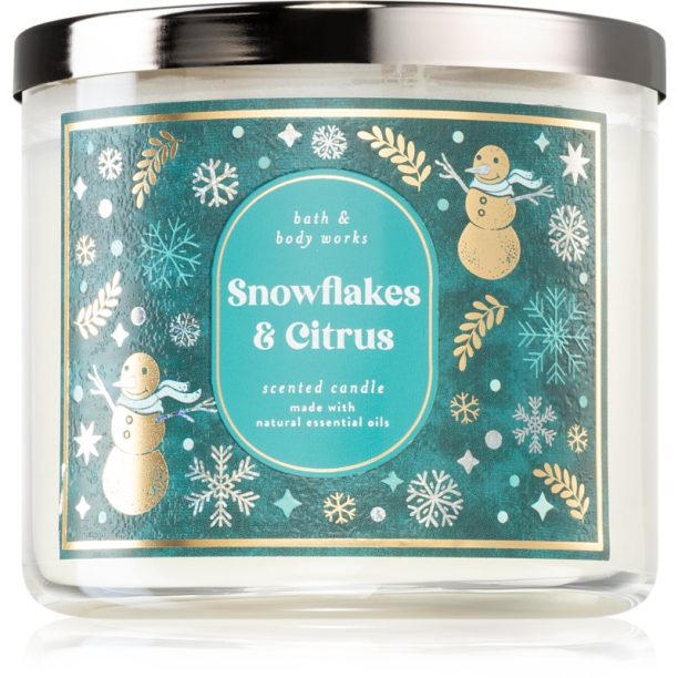 Bath & Body Works Snowflakes & Citrus ароматна свещ 411 гр.