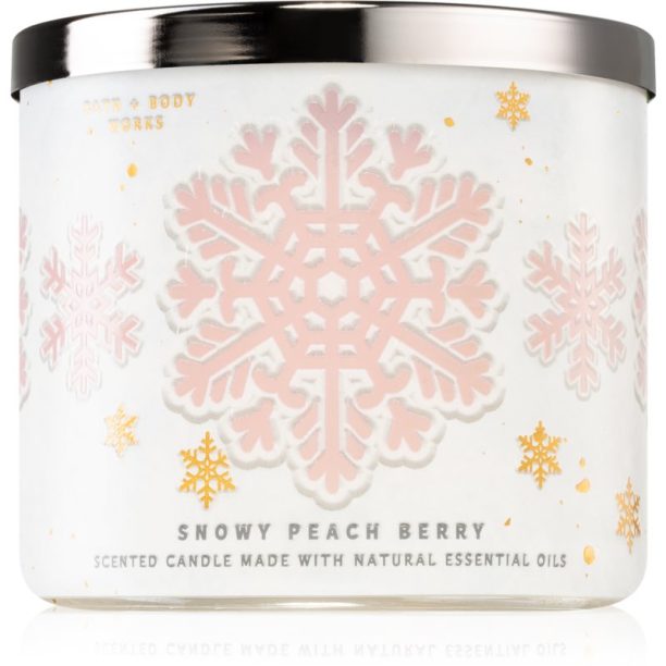 Bath & Body Works Snowy Peach Berry ароматна свещ 411 гр.