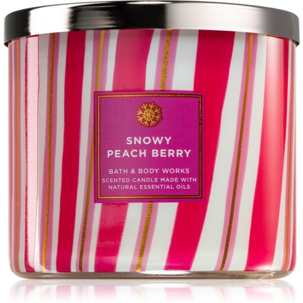 Bath & Body Works Snowy Peach Berry ароматна свещ I. 411 гр.