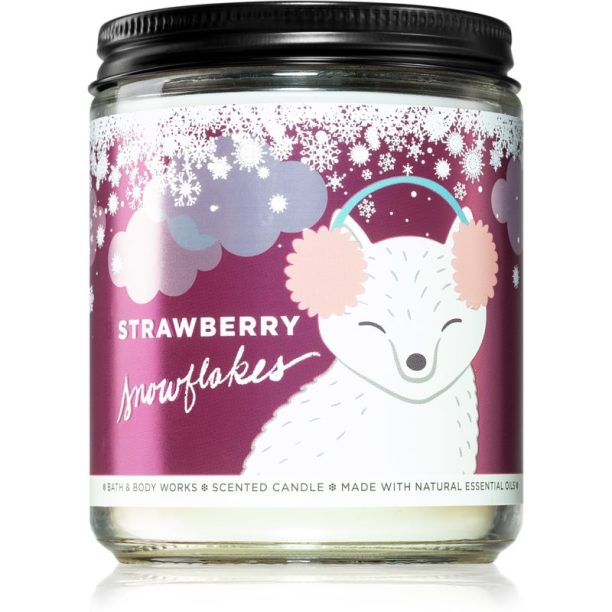 Bath & Body Works Strawberry Snowflakes ароматна свещ I. 198 гр.