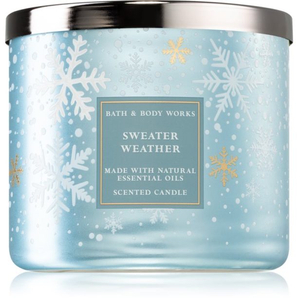 Bath & Body Works Sweater Weather ароматна свещ с есенциални масла 411 гр.