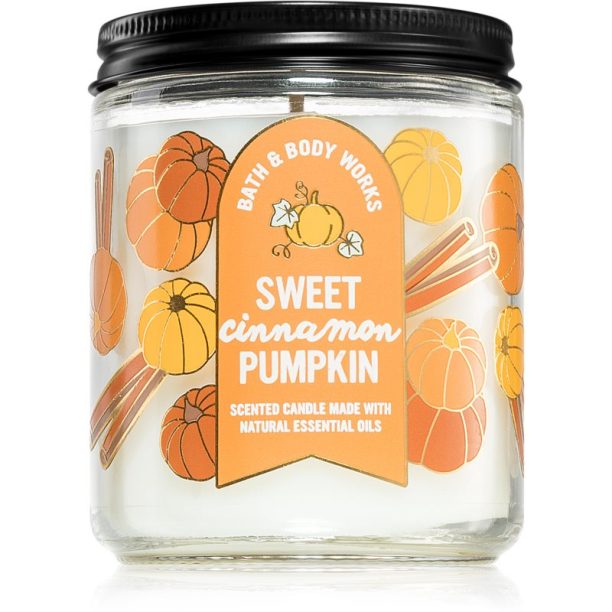 Bath & Body Works Sweet Cinnamon Pumpkin ароматна свещ 198 гр.