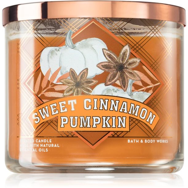 Bath & Body Works Sweet Cinnamon Pumpkin ароматна свещ 411 гр.