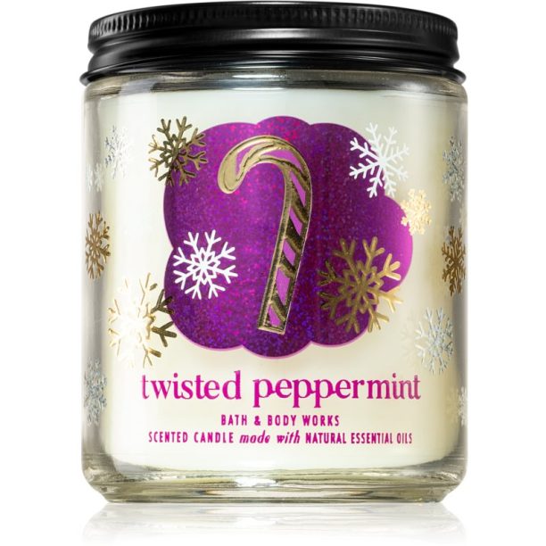 Bath & Body Works Twisted Peppermint ароматна свещ 198 гр.