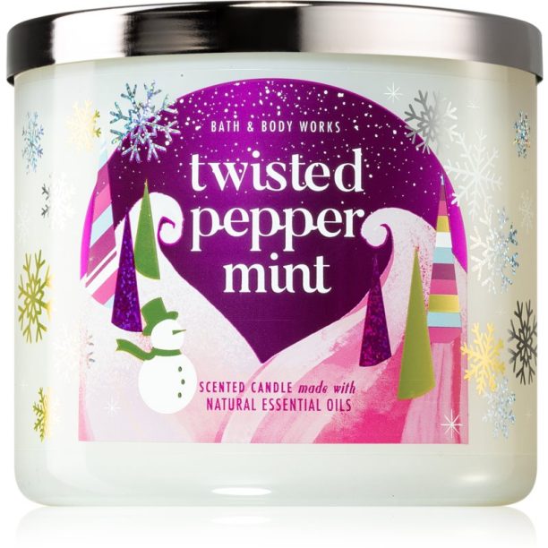 Bath & Body Works Twisted Peppermint ароматна свещ I. 411 гр.