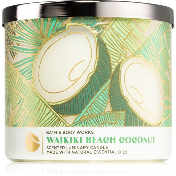 Bath & Body Works Waikiki Beach Coconut ароматна свещ I. 411 гр.