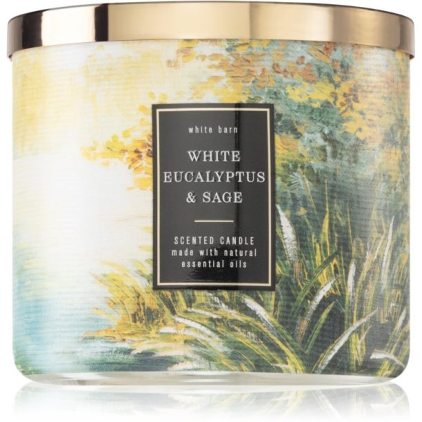 Bath & Body Works White Eucalyptus & Sage ароматна свещ 411 гр.