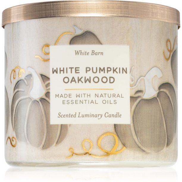 Bath & Body Works White Pumpkin Oakwood ароматна свещ 411 гр.