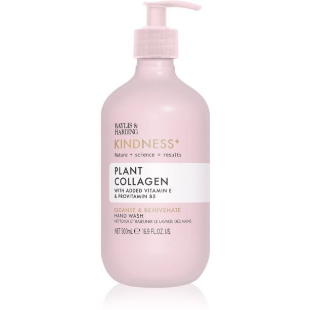 Baylis & Harding Kindness+ Plant Collagen течен сапун-грижа за ръце Аромати Coconut Milk & Rose Water 500 мл.