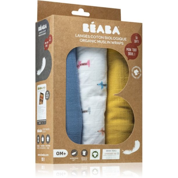 Beaba Cotton Muslin Cloths пелена за повиване Dog 3 бр.