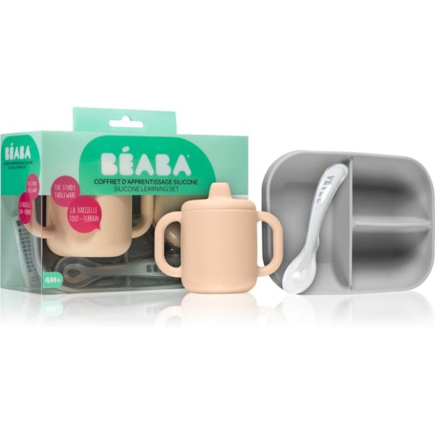 Beaba Silicone Learning Set сет за хранене за деца Pink