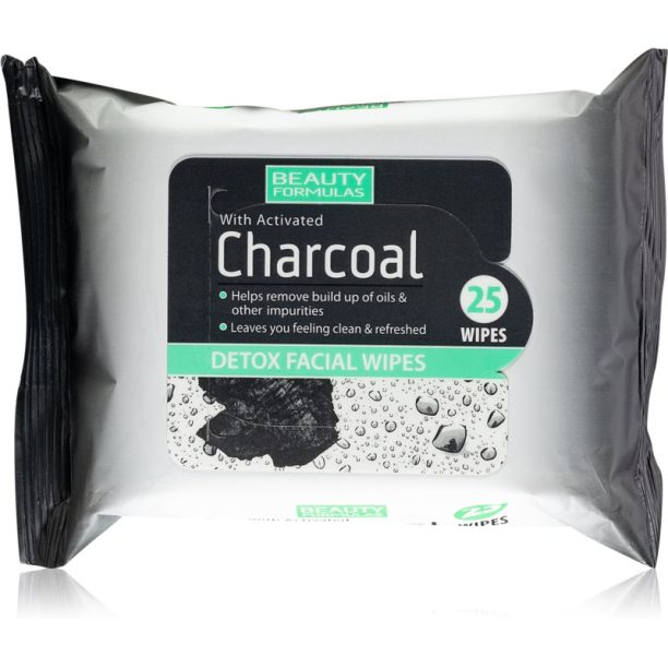 Beauty Formulas Charcoal кърпички за почистване на грим 25 бр.