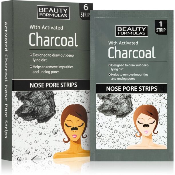 Beauty Formulas Charcoal почистваща лепенка за запушени пори по носа 6 бр. на ниска цена