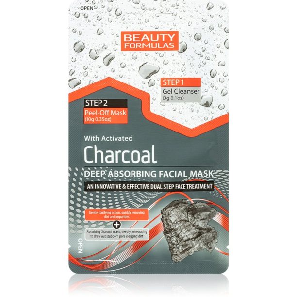 Beauty Formulas Charcoal средство за почистване за лице 2в1 13 гр.