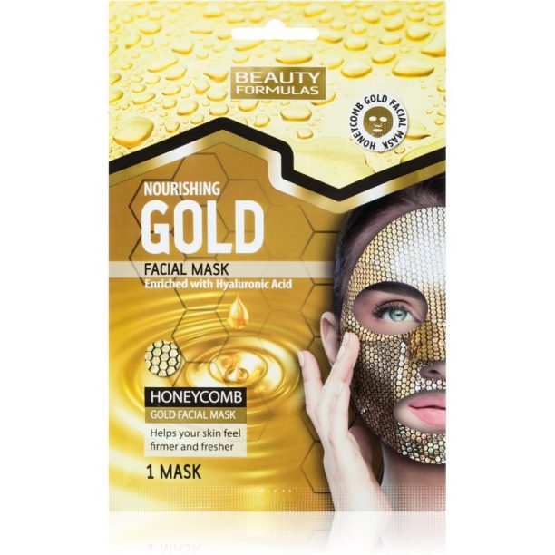 Beauty Formulas Gold подхранваща платнена маска с хиалуронова киселина 1 бр.