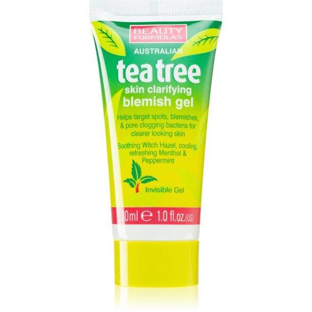 Beauty Formulas Tea Tree успокояващ почистващ гел против несъвършенства на кожата 30 мл.