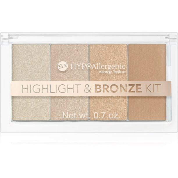 Bell Hypoallergenic t & Bronze Kit палитра за контуриране и озаряване 20 гр.