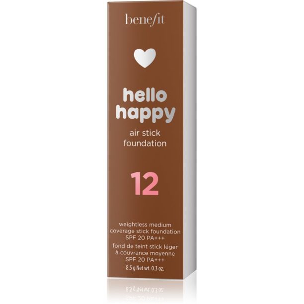 Benefit Hello Happy Air Stick Foundation фон дьо тен в стик SPF 20 цвят 12 Dark Neutral 8.5 гр. на ниска цена