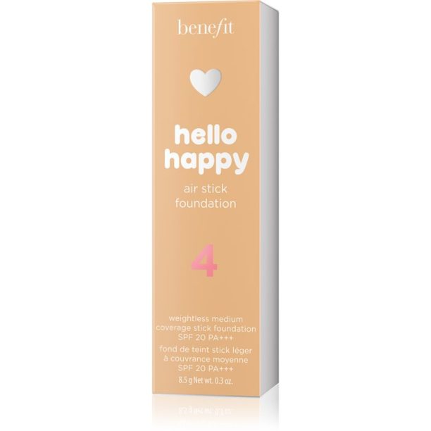 Benefit Hello Happy Air Stick Foundation фон дьо тен в стик SPF 20 цвят 4 Medium Neutral 8.5 гр. на ниска цена